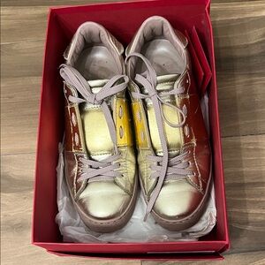 Valentino Gold and Nude Sneakers